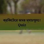 ক্রিকেটের অমর ম্যাচগুলো Quiz